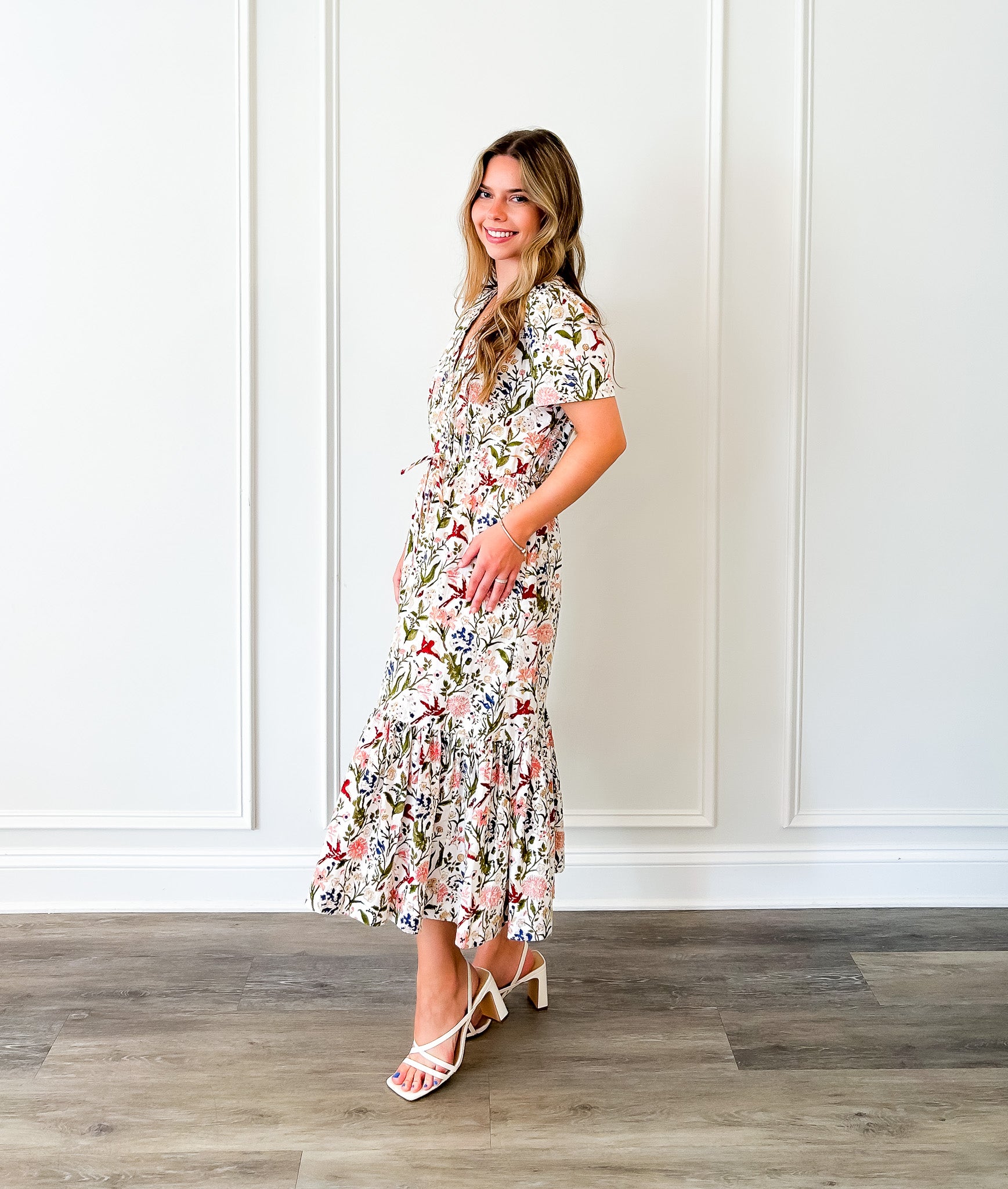 Valencia Midi Dress – Botanical Floral Midi Dress